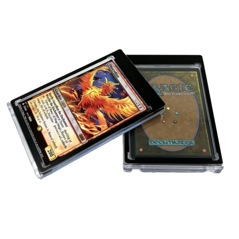 130PT Black Border One Touch Magnetic Holder Ultra clear Safe Cards Storage